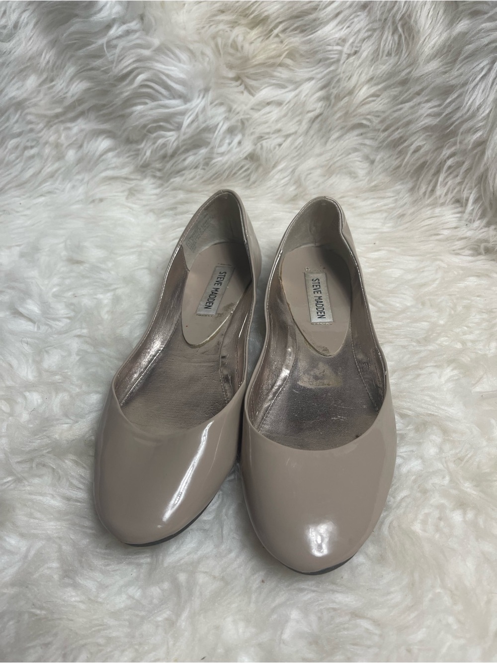 Steve Madden Nude Patent Ballet Flats